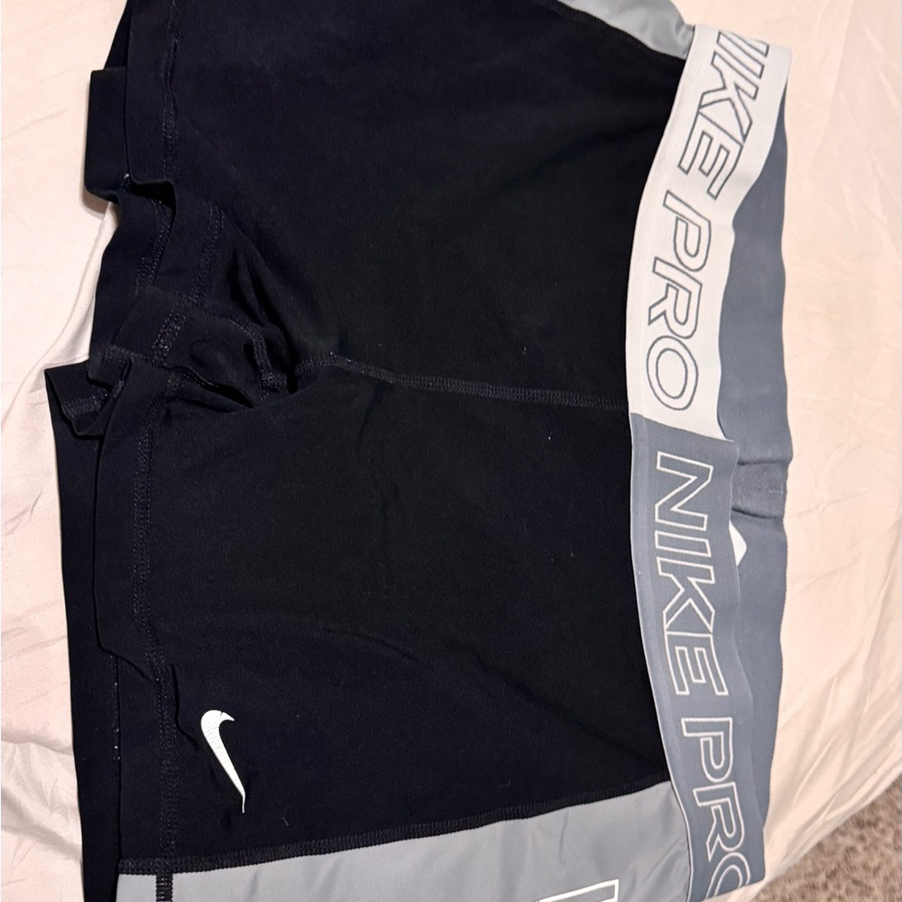 Nike Pro Black and Gray Athletic Shorts